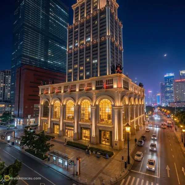 凯旋门酒店夜景外观